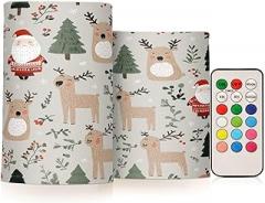 Christmas Elements Flameless Candles Color Changing Electronic Operated LED Pillar Candle with Remote and Timer for Decor Halloween Christmas Valentine's Day