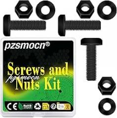 150 Pieces/50 Sets M5*20 mm Plastic Black Nylon Cross Round Head Screw Hexagonal Nut Combination Kit, with Insulating Washers, Standard Size, for DIY and Electronic Assembly.