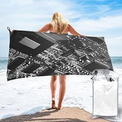 Electronic Chip Circuit Quick Dry Beach Towels for Beach Pool Bath Camping Travel Swimming Bath Beach Blanket 27.5