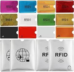 Schembo 16 RFID Blocking Sleeves Set (12 Colorful Credit Card Protector RFID Blocking Sleeve & 4 RFID Passport Holder). Effectively Protect Your Credit, Debit, and ID Cards From Electronic Theft.