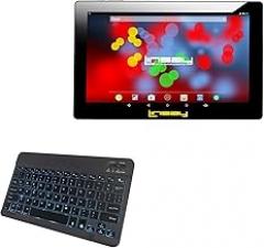 BoxWave Keyboard Compatible with Linsay F10IPBAPI (10.1 in) - SlimKeys Bluetooth Keyboard - with Backlight, Portable Slim LED 7 Colors - Jet Black
