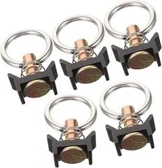 5pcs Steel Single Track Fitting with Ring for Audio and Lighting Equipment Multi-Purpose Tie Down Accessory Compatible Shaped Rails and Cargo Trucks