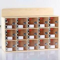 Large Capacity Cell Phone Locker - Durable Wood Storage Box with Clear Acrylic Window for Classroom & Office, 15 Slot Organizer for Phones, Tablets & Electronics