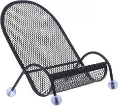 Business Card Holder Cell Phone Stand Metal Chair-Shaped Desk Organizer Cute Phone Holder for Office Home Travel for Business Cards and Mobile Devices