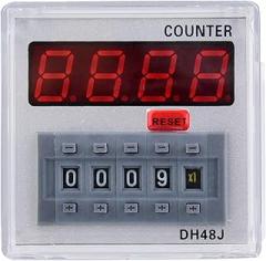 DH48J A 24V / Electronic Counter,Digital Counter Relay Transducer Count Accumulating Counter LED Display 1-999900 11 Pin