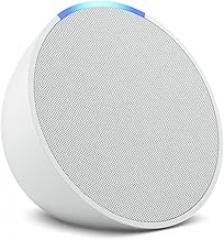 Amazon Echo Pop (newest model), Our smallest speaker with Alexa+ Early Access, Fits in any room, Glacier White