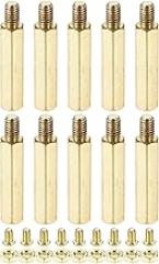 YOKIVE 10 Sets Brass Hex Threaded Spacer Screw Nut Kit, Spacer with Female-Male Thread | Raising The PCB Board, Great for Electronics Industries (M4 24+6mm)