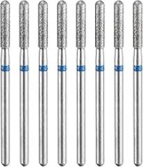 HARFINGTON 8pcs 120-140 Grits Diamond Grinding Bit 2.6mm Cylindrical Ball Head 2.35mm Shank 12.5mm Length Stone Sanding Drill Bits Rotary Tool for Ceramic Glass Nails Grinding Polishing
