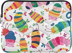 Lightweight Laptop Case Portable Electronic Device Cover Cute Caterpillar Colorful Carrying Case Laptop Cover