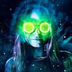 GloFX Full Color Programmable LED Goggles | 350 Modes | USB Rechargeable LED Light Up Rave Goggles | Perfect For EDM Music Festivals