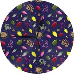 Christmas Vacation Silent Electronic PVC Wall Clock，Dual-Use with Stand for Home Office