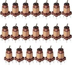 20Pcs Adjustable High-Frequency Ferrite Core Inductors, 12T 0.6uH-1.7uH Plastic And Copper Construction For Electronic Equipment Computers Audio Devices Copiers Fax Machines