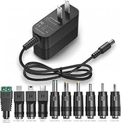 5V 1A Charger Power Cord AC Adapter 5V Power Supply DC for Regulated Switching with 10 Interchangeable Jacks Universal for 100mA 200mA 300mA 350mA 400mA 500mA 600mA 700mA 800mA 850mA 900mA Electronics