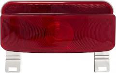 Command Electronics OEM 12V Incandescent RV & Trailer Tail Light with License Plate Bracket – Made in USA – Brake Light with Built-in Reflector – White Trim – 1-Pack