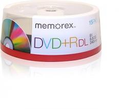 Memorex 8.5GB 8X Double Layer DVD+R (15pk Spindle)