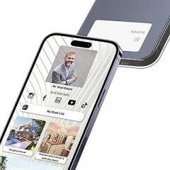 Digital Business Card - for iPhone and Android - NFC Enabled for Seamless Networking with Smart Customizable Profile with QR Code (White)