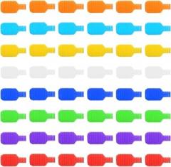 48 Pcs Multi-Color Cable Labels, Write On Cord Labels Wire Tags Reusable Cord Identification Tags for Electronics and Computer Cable Management 8 Colors