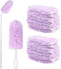20Pcs 360 Duster Refills Duster Refills Multi Surface Dusters Kit with Handle, Cleaning Kit Multipurpose Cleaning Refill for Dusting Electronics Furniture Fans(Purple,20 Tablets)