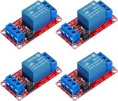 MECCANIXITY 4 Pcs DC 5V 1 Channel Relay Module Switch Board Shield 10A High or Low Level Trigger for Electronics Industrial Home Automation