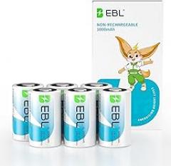 EBL CR2 Battery 6 Pack CR2 3V Lithium Batteries High Capacity, Long Lasting Power for Rangefinder, Cameras, Security Sensors, 10 Years Shelf Life