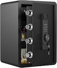 High Security Safe Box, 2 Cubic Feet Fireproof Waterproof Electronic Digital Safe with Private Inner Cabinet, Hidden Code, Dual Alarm, Wall Mount for Home Documents, Office, Hotel