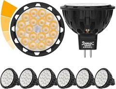 MR16 LED Bulbs 2700K Dimmable - 5W (50W Halogen Equivalent)12V 36D 610LM, Compatibility with 98% of Electronic Transformers & Dimmers, Led Gu5.3 Warm White Light Bulbs for Landscape Lighting, 6-Pack