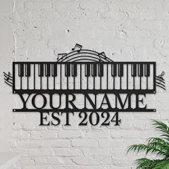 Personalized Music Name metal Signs,Custom Shed Metal Wall Decor,Black Metal Wall Art Decor,Home Metal Signs Plaques,Outdoor wall Decorative Signage (Electronic organ B)