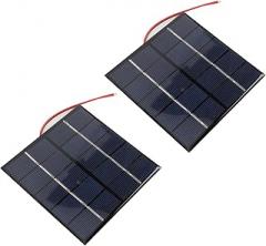 ASHATA 2Pcs 1.2W 5V Solar Panel 100x100mm, DIY Polysilicon Solar Panel with Electronic Wire for Phone Tablet Camera