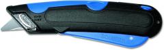 COSCO 091508 Easycut Cutter Knife w/Self-Retracting Safety-Tipped Blade, Black/Blue