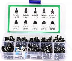 180Pcs Push Button Switch Set Durable Mini Micro Switches for TV Audio Computer Electronic Product Controller Boxed