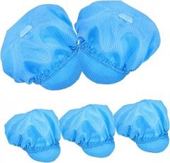Toddmomy 5Pcs Blue Static Chef Hats Work Hat Food Service Caps Breathable Polyester Mesh Cap for Kitchen Electronics Factory Cleanroom Workshop Protective Headwear