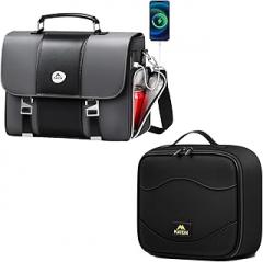 MATEIN Fire Retardant Travel Electronic Organizer, 2-in-1 Cable Organizer Bag, Messenger Bag for Work