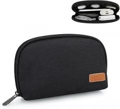 E-Tree Small Tech Pouch, Electronics Accessories Storage Bag, Travel Electronic Organizer Case Compatible with MacBook Laptop Charger Mouse Adapter Hub Cell Phone Cord Cable Powerbank