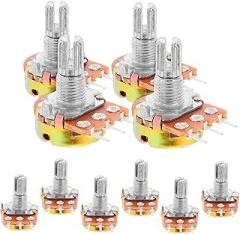 10Pcs Audio Taper Potentiometer for Electric Guitar Volume Control Variable Resistor for Precision Tuning Equipment and Electronics