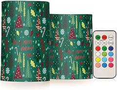 Christmas Trees Flameless Candles Color Changing Electronic Operated LED Pillar Candle with Remote and Timer for Decor Halloween Christmas Valentine's Day