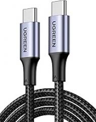 UGREEN USB C to USB C Cable, 100W Charging Cable for iPhone 17/16/15, MacBook Pro, iPad Pro, Dell XPS, Samsung Galaxy S25/S24/S23 Ultra, Switch, Pixel, 6.6FT Black