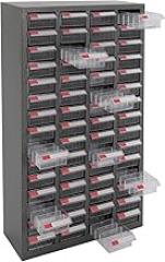 60 Drawers Parts Cabinet Electronics Bolt and Nut Tool Storage Cabinet, Hardware Organizer Part Cabinets with Label Slots, Workshop Hardware Tools Storage Cabinets for Garage Craft Art Hobby - Clear