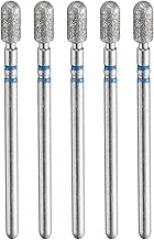 HARFINGTON 5pcs 120-140 Grits Diamond Grinding Bit 3.5mm Cylindrical Ball Head 2.35mm Shank 3.5mm Length Stone Sanding Drill Bits Rotary Tool for Ceramic Glass Nails Grinding Polishing, Blue