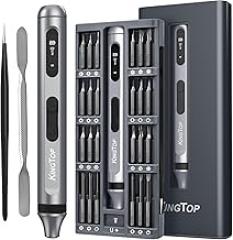 KINGTOP Precision Screwdriver Set, 52‑in‑1 S2 Steel Magnetic Bits, Anti‑Slip Handle, Pop‑Up Aluminum Case – Mini Electric Screwdriver Kit for Electronics Repair, Phones, Laptops & Gadgets