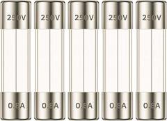 GMA 800mA Glass Fuses, 5x20mm (0.20 x 0.79inches), 250V Fast-Blow, Fast Acting for Electronics and Circuit Protection, 5 Pack
