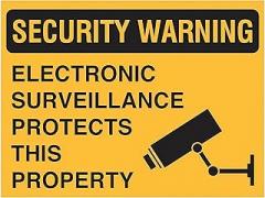 Electronic Surveillance Property Sign - 12×8 Inches, Metal Tin Sign, Industrial & Commercial Series Workplace Security Decor