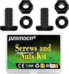 90 Pieces/30 Sets M8*15 mm Plastic Black Nylon Cross Round Head Screw Hexagonal Nut Combination Kit, with Insulating Washers, Standard Size, for DIY and Electronic Assembly.