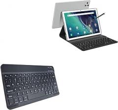BoxWave Keyboard Compatible with EITOMIN Android 12 Tablet (10 in) - SlimKeys Bluetooth Keyboard, Portable Thin with Chiclet-Style Keys - Jet Black
