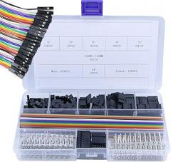 Jumper Wire Connector Kit for Dupont 2.54mm 1/2/3/4/5/6P Connector Housing Male/Female Pin Connector 26AWG Colored Wire Suitable for Electronic Products (40Pin Wire Set 360 pcs)