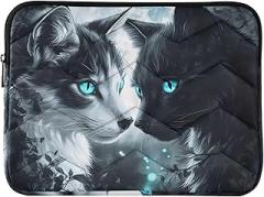 Laptop Sleeve 13, 13.3, 14 Inch Cats Moonlight Blue Eyes Protective Case with Zipper Portable Electronic Device Cover