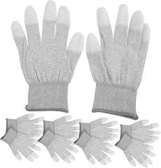 Hemoton 5pairs Fingertip Anti-static Gloves for Industry Workers Durable Non-slip Lightweight Protective Gloves for Electronics and Clean Rooms