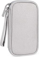 VALINK Electronic Storage Bag Data Cable Storage Bag,Multifunctional Mobile Phone Digital Accessories Storage Bag for Charger USB Cables Elegant Gray4