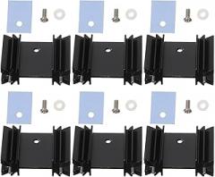 40pcs TO-220 Aluminum Heat Sink Kit Insulating Pads and Screws, Voltage Regulator and MOSFET Heat Dissipation Fins for Electronics Maintenance Random Color Random Color