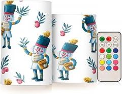 Christmas Soldier Flameless Candles Color Changing Electronic Operated LED Pillar Candle with Remote and Timer for Decor Halloween Christmas Valentine's Day