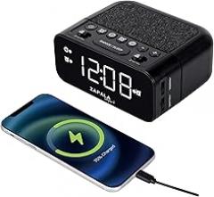 Alarm Clock Radio, 2 Alarms Large LED Display Digital FM Clock Radio with USB Charging Port, Adjustable Volume & Dimmer Control, Snooze for Deep Sleepers Kids Elderly